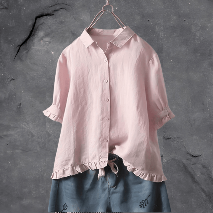 Caitlin | Relaxed Fit Ruffle Hem Shirt