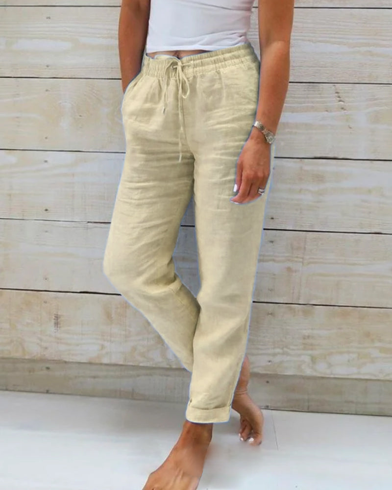 Isla | Relaxed Fit Linen Joggers