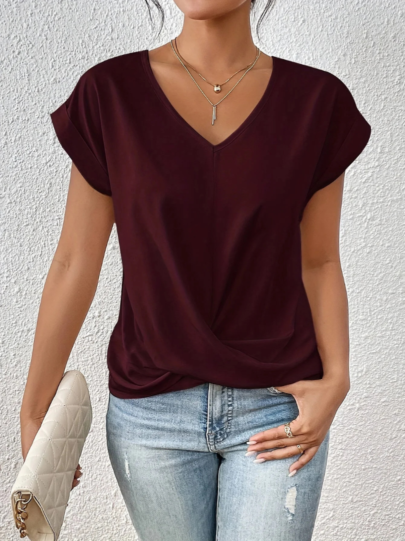 Celina | Stylish Effortless Chic V-Neck Tee