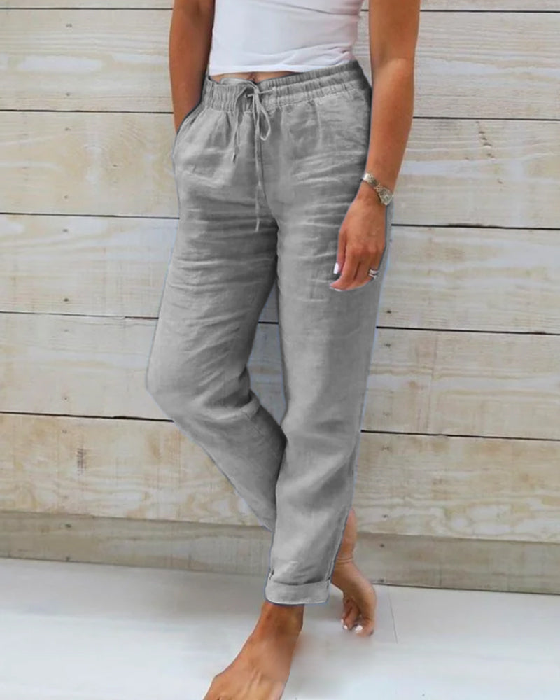 Isla | Relaxed Fit Linen Joggers