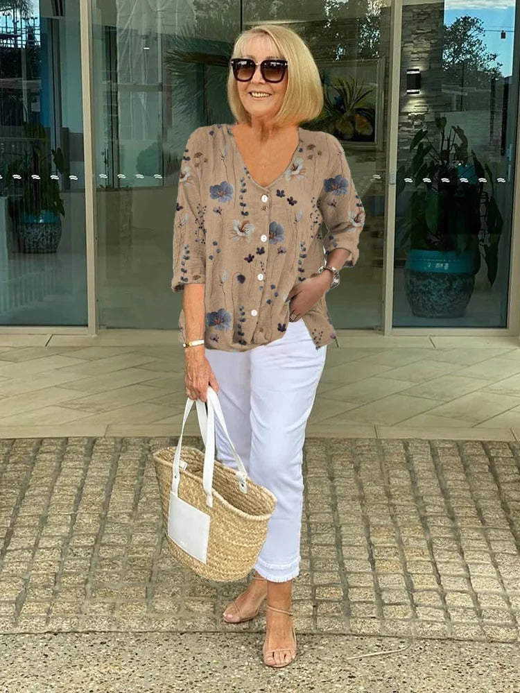 Sabrine | Elegant Blouse with Flowers