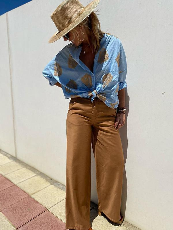 Greta | Embroidered Button-Up Top