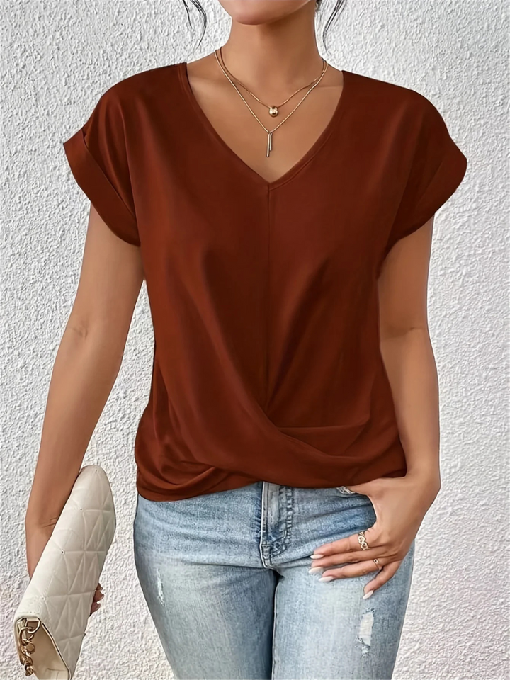 Celina | Stylish Effortless Chic V-Neck Tee