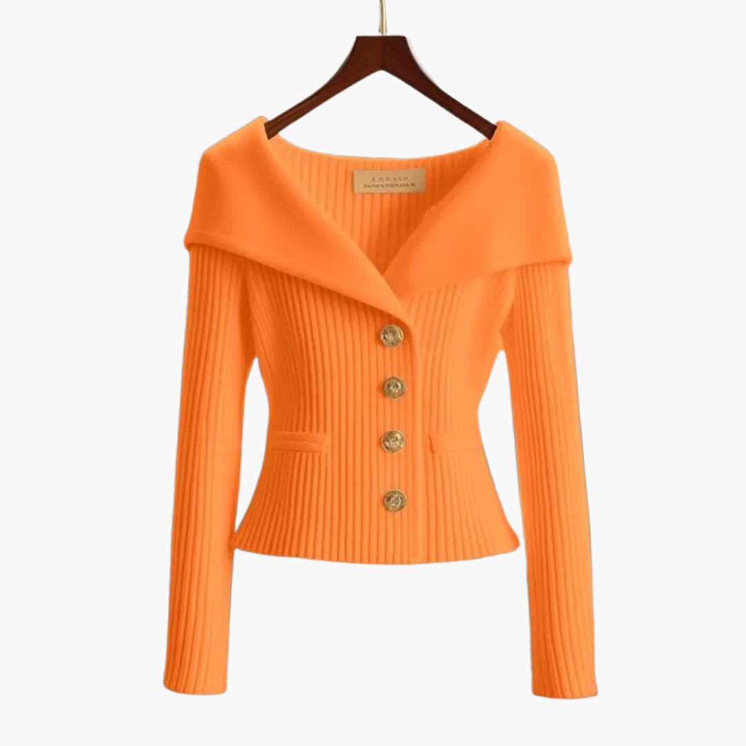 Angelica | Women's Ribbed Buttoned Jacket