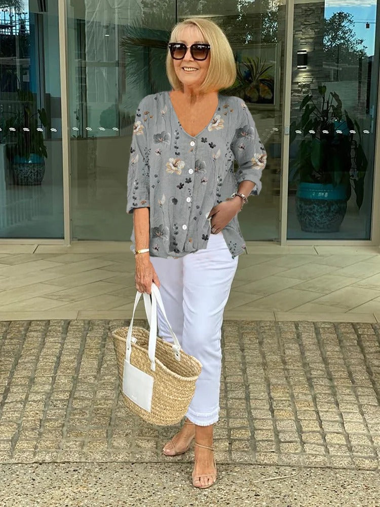 Sabrine | Elegant Blouse with Flowers