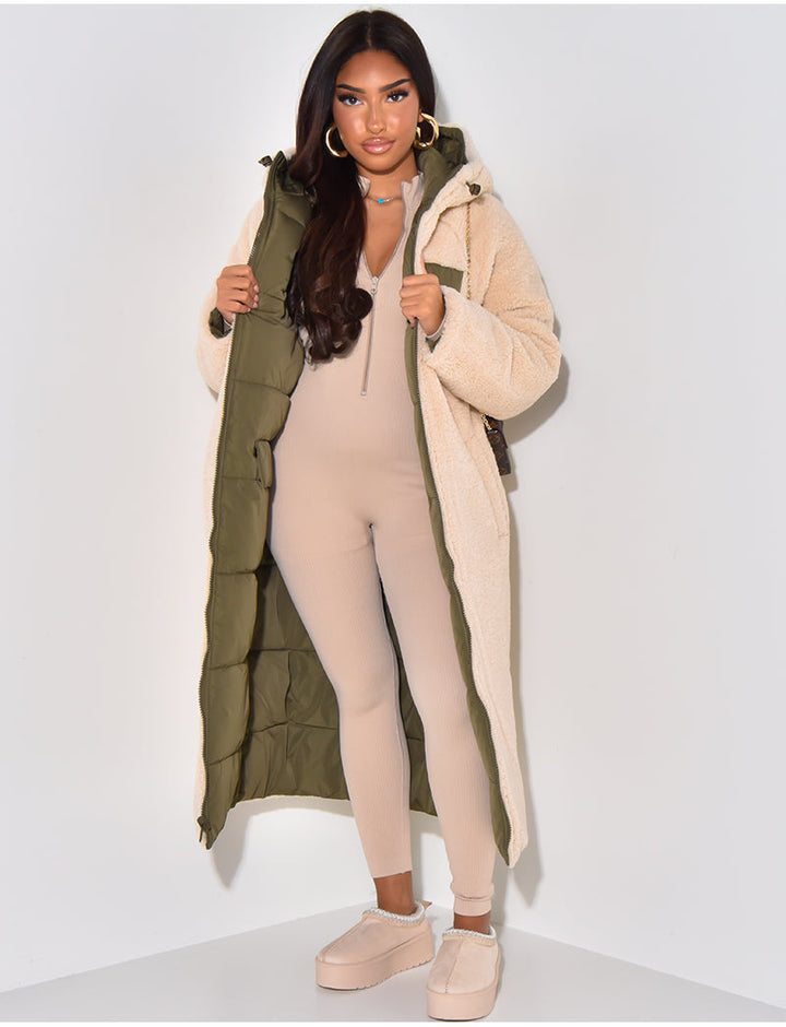 Scarlett | Long Puffer Coat with Fleece Lining and Hood