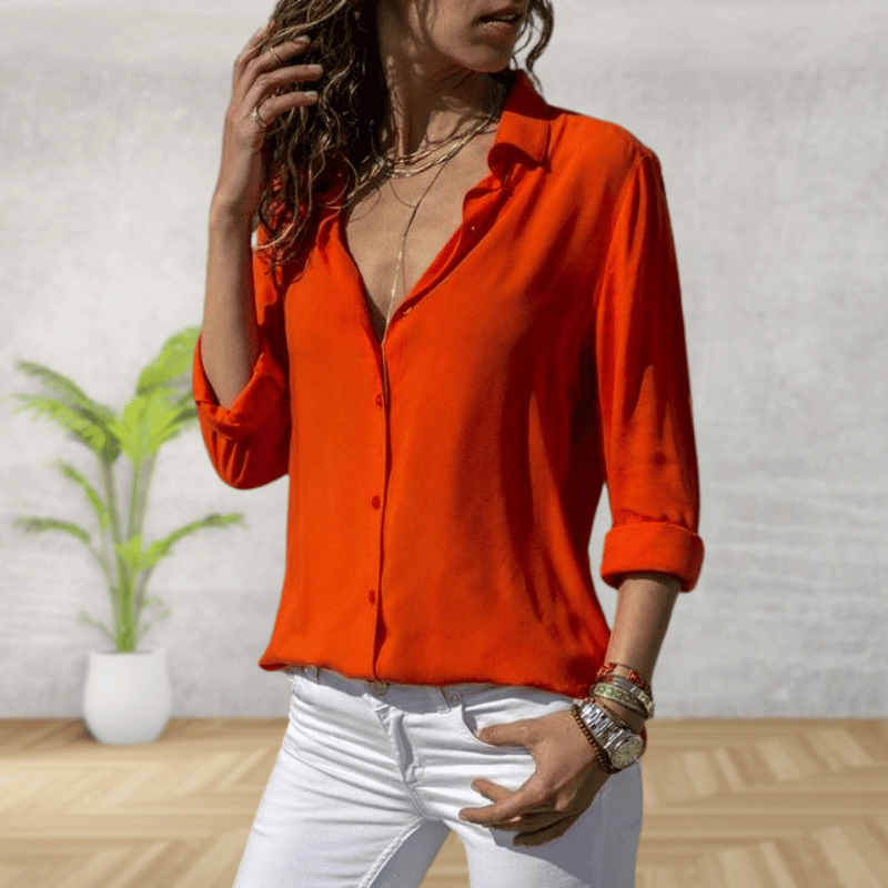 Michaela | Classic Rolled Sleeves Button-Down Shirt