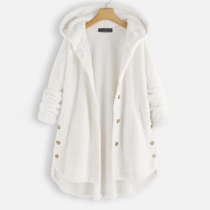 Daisy | Stylish Cozy Hooded Button-Up Coat