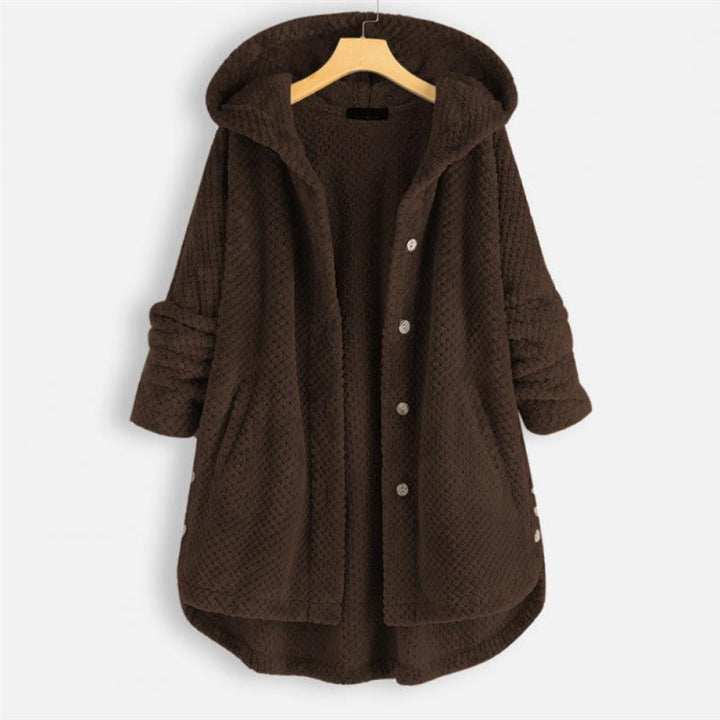 Daisy | Stylish Cozy Hooded Button-Up Coat