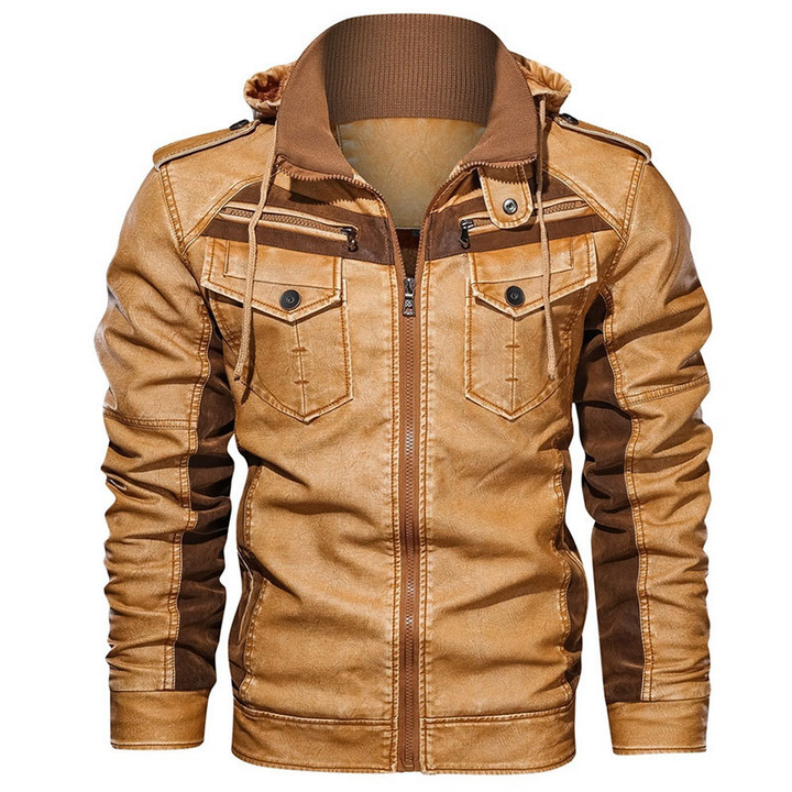 Louie | Stylish Leather Hoodie Jacket