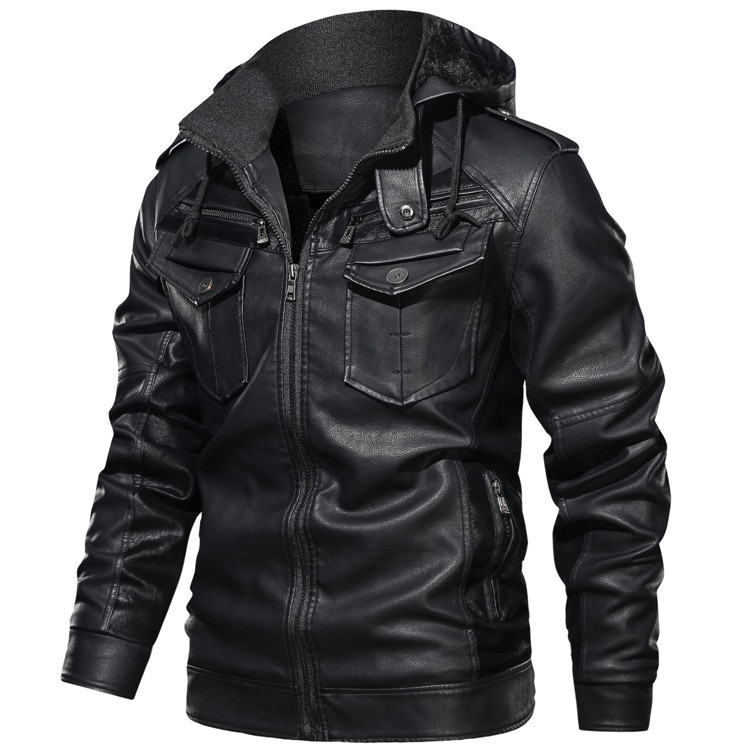 Louie | Stylish Leather Hoodie Jacket