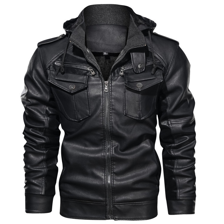 Louie | Stylish Leather Hoodie Jacket