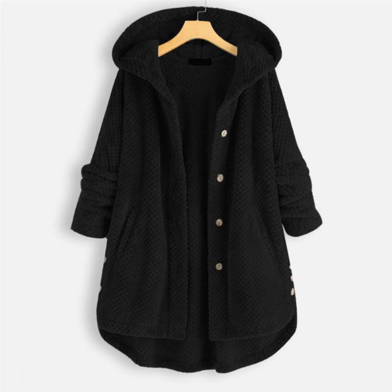 Daisy | Stylish Cozy Hooded Button-Up Coat