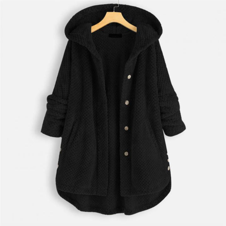 Daisy | Stylish Cozy Hooded Button-Up Coat