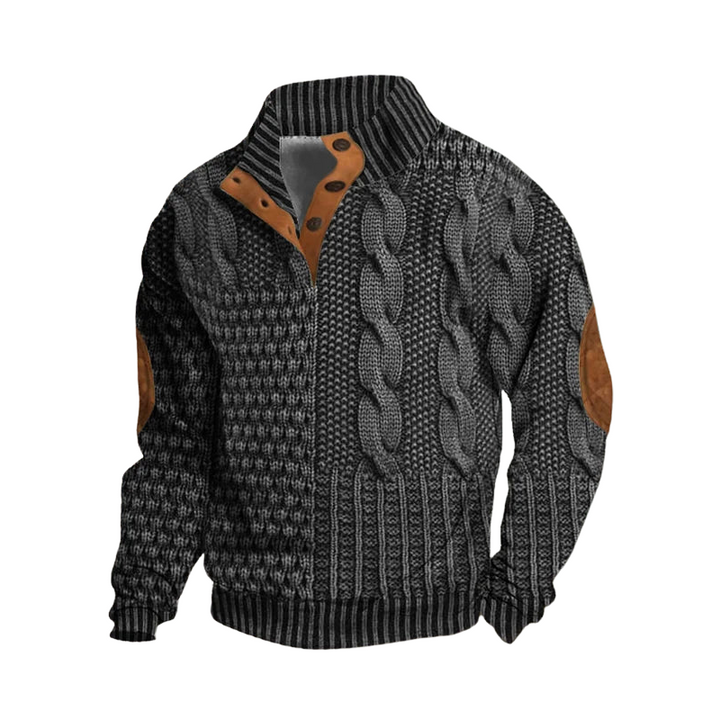 Georg | Premium Knitted Jacket with Leather Accents