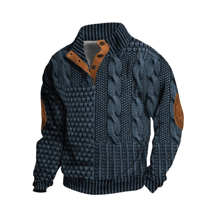 Georg | Premium Knitted Jacket with Leather Accents