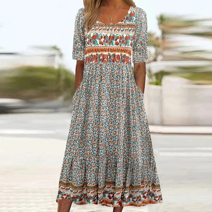 Arabella | Bohemian Floral Plus-Size Summer Dress