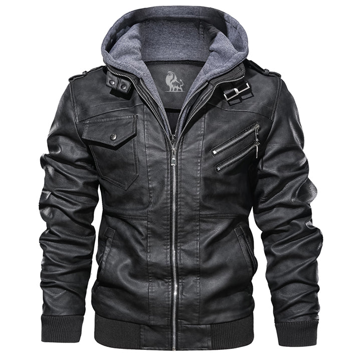 Mikkel | Leather Hoodie Jacket
