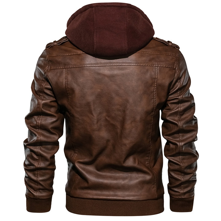 Mikkel | Leather Hoodie Jacket