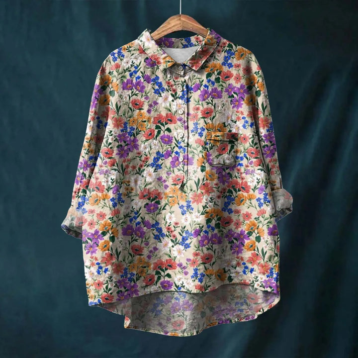 Meja | Elegant Long Sleeve Floral Shirt