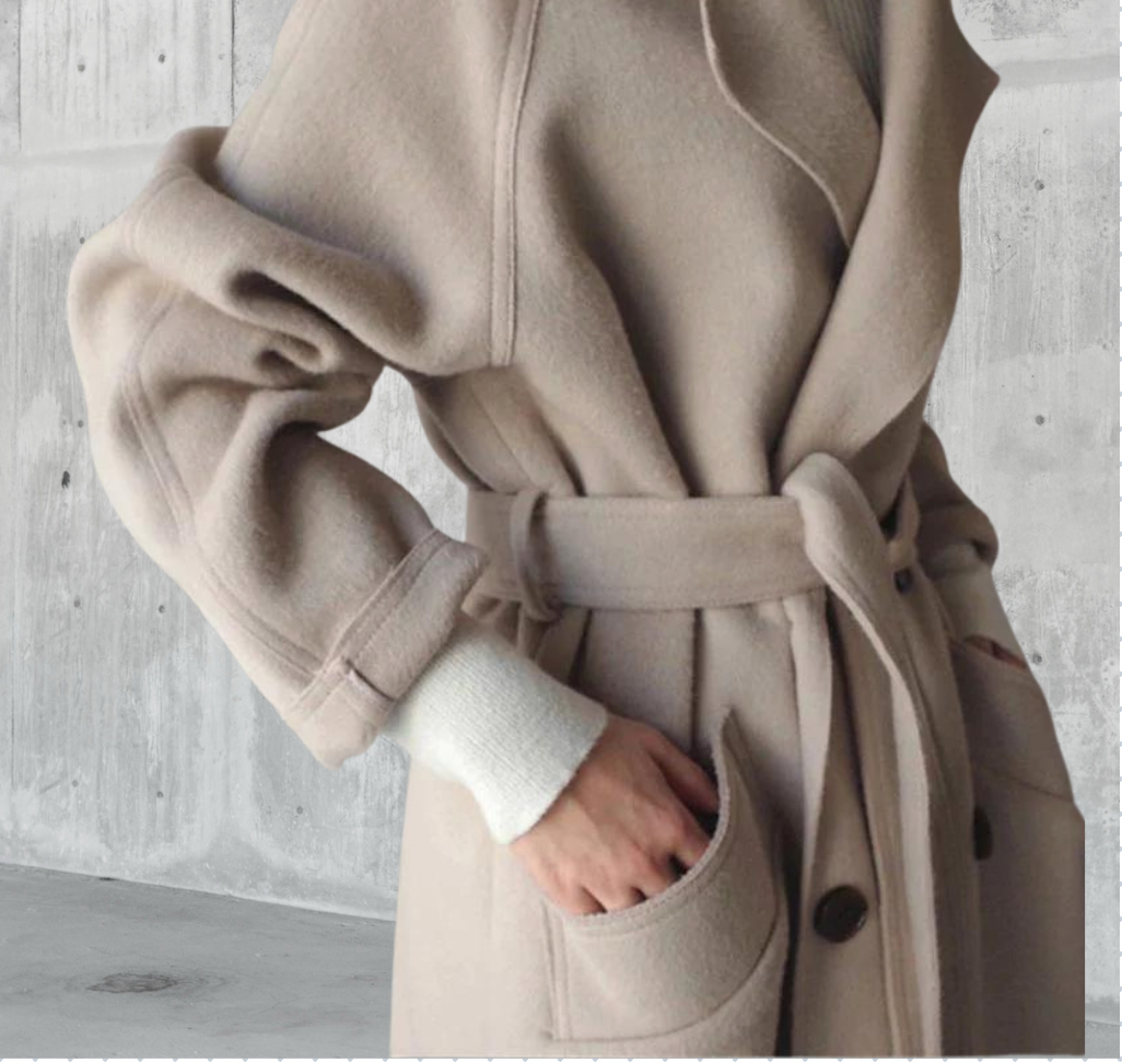 Sarah | Elegant Wool-Blend Long Coat