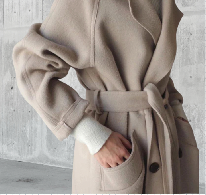 Sarah | Elegant Wool-Blend Long Coat