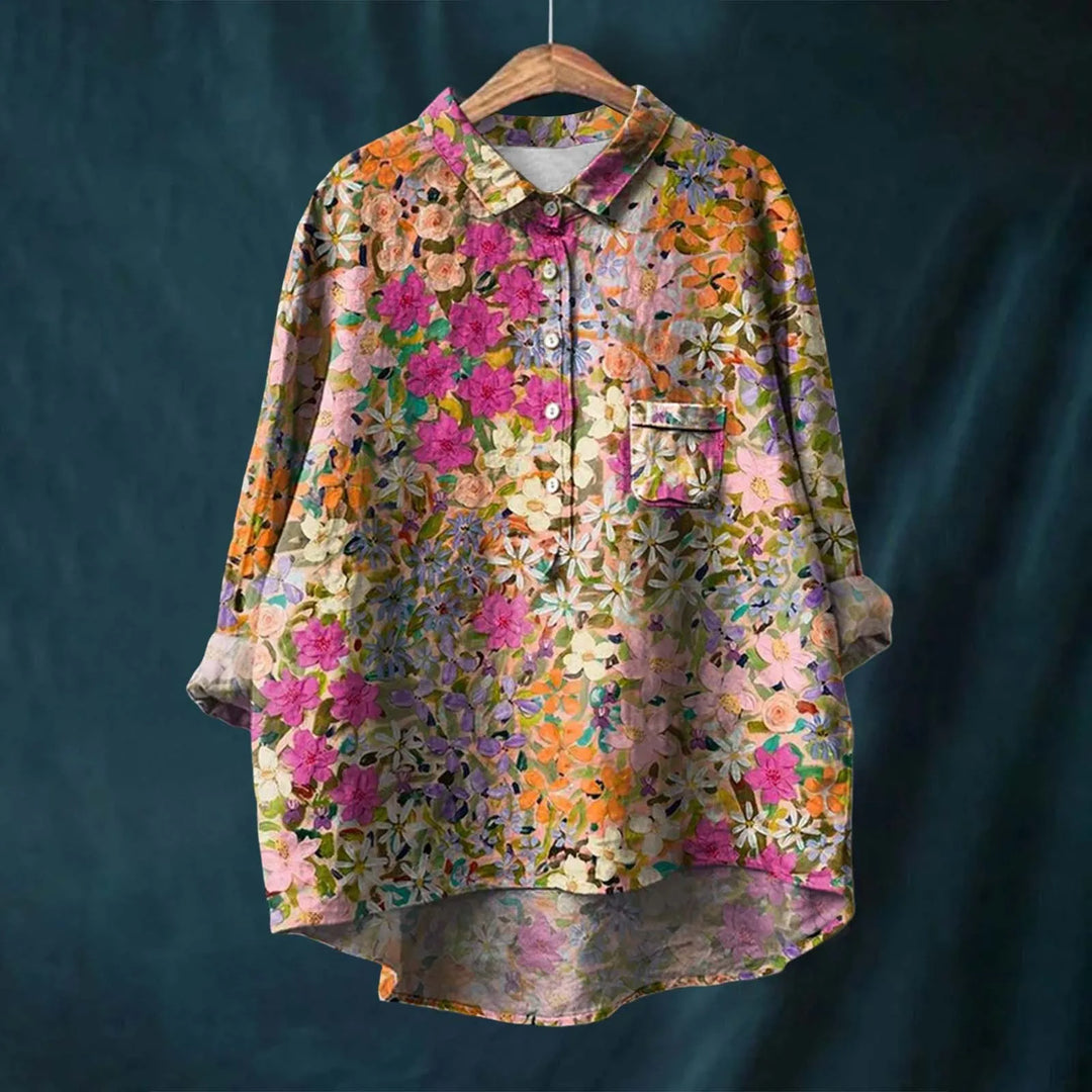Meja | Elegant Long Sleeve Floral Shirt