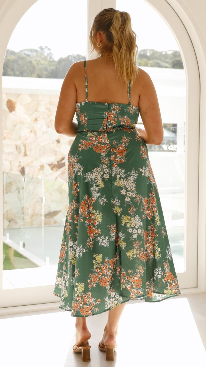 Eleanor | Floral Tie-Front Maxi Dress