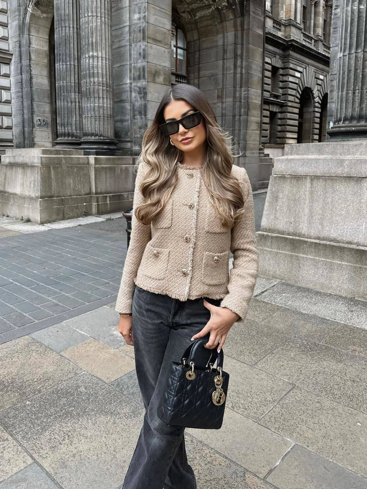 Delilah | Stylish Tweed Cropped Jacket
