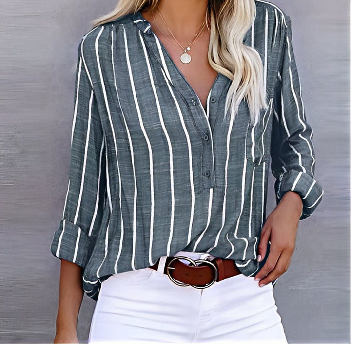 Ashley | Relaxed Fit Striped Button-Down Shirt