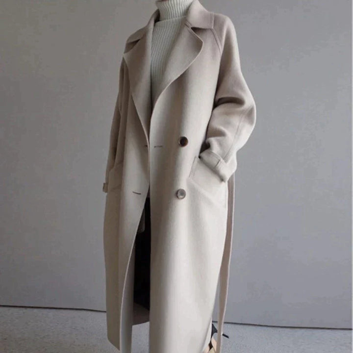 Sarah | Elegant Wool-Blend Long Coat
