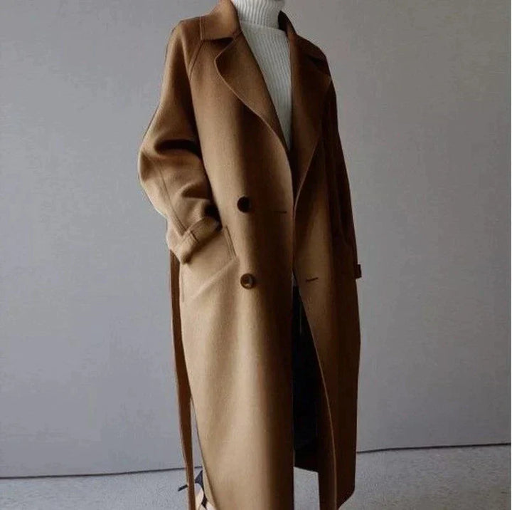 Sarah | Elegant Wool-Blend Long Coat