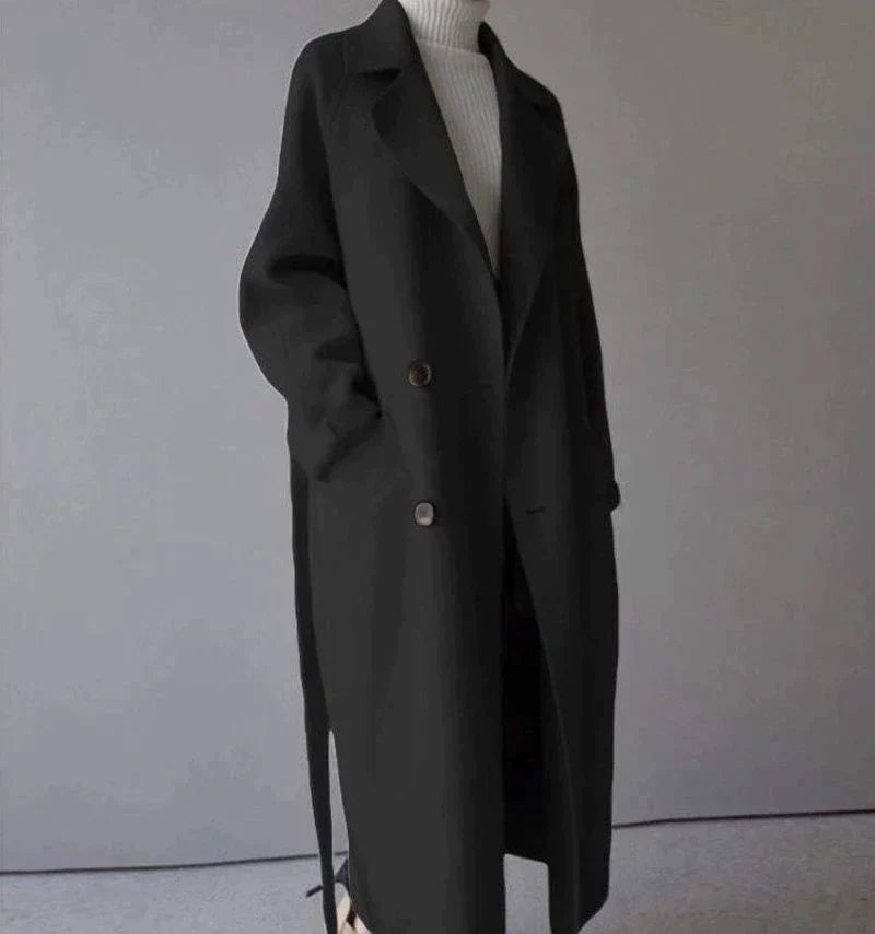 Sarah | Elegant Wool-Blend Long Coat