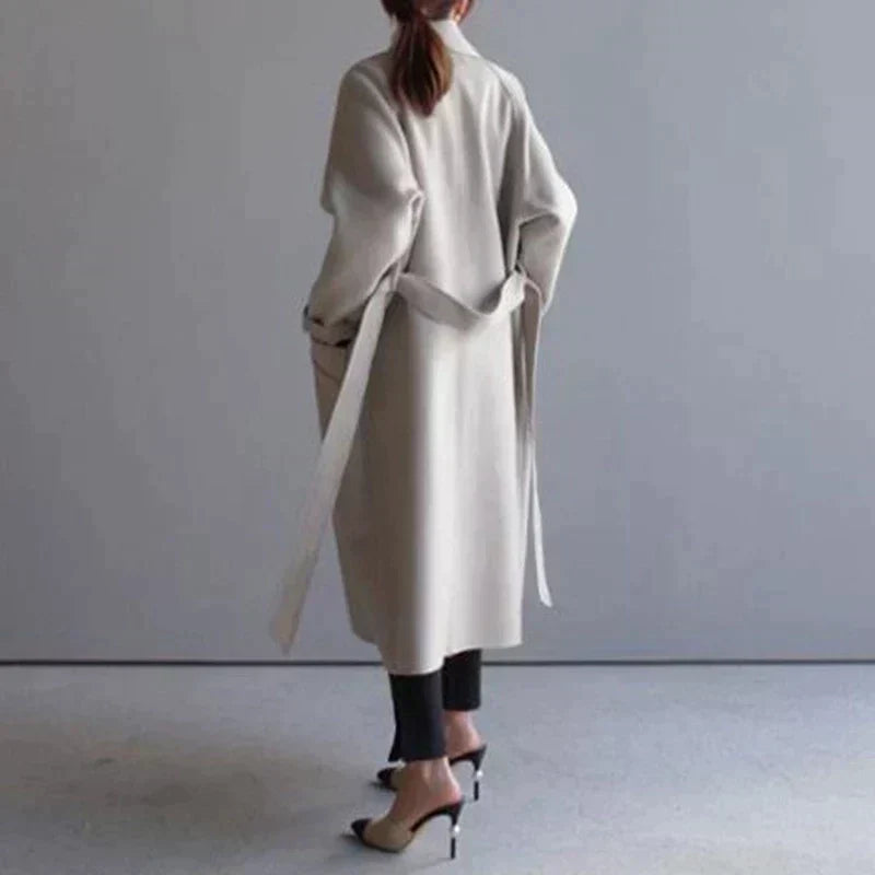 Sarah | Elegant Wool-Blend Long Coat