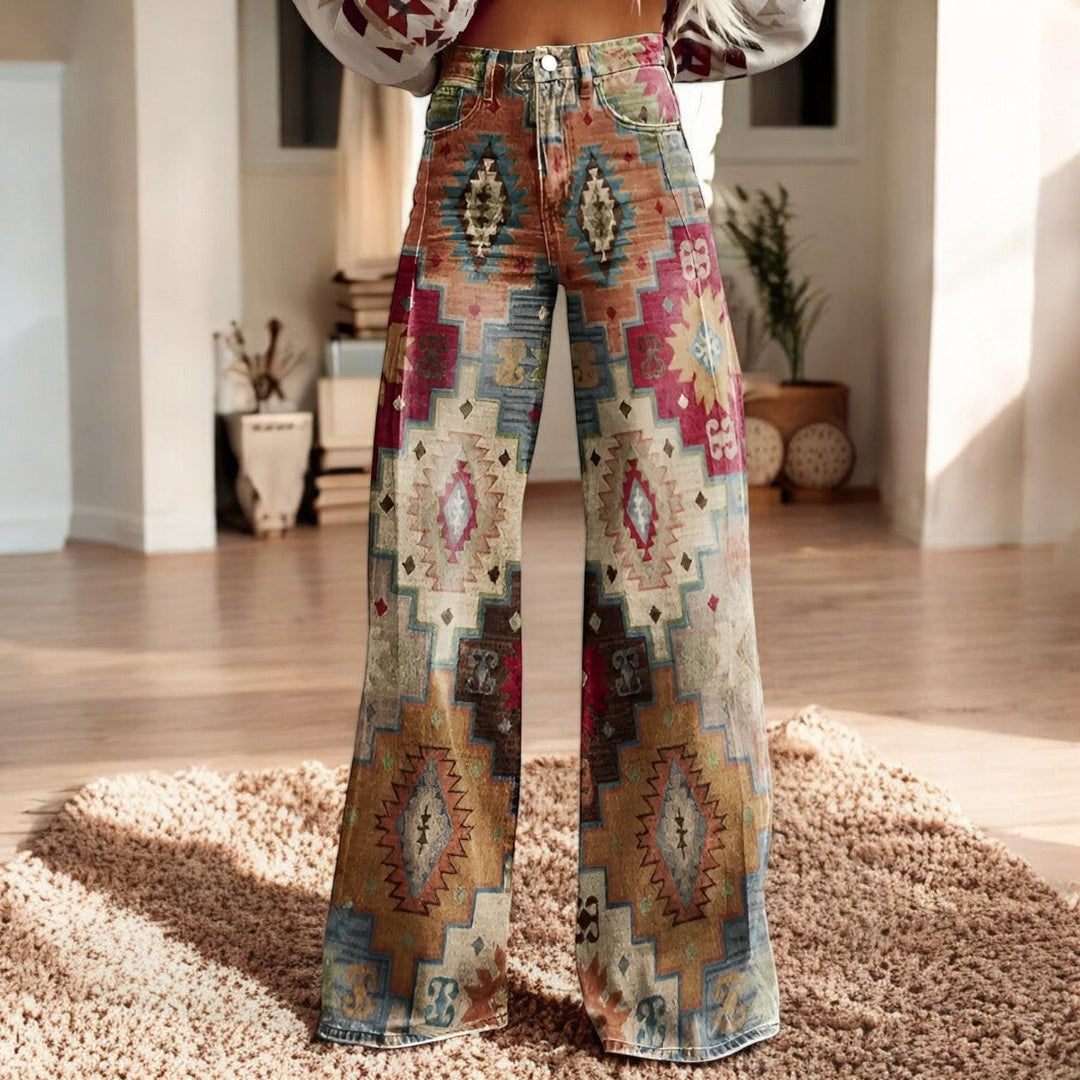 Hannah | Floral Print Wide-Leg Pants