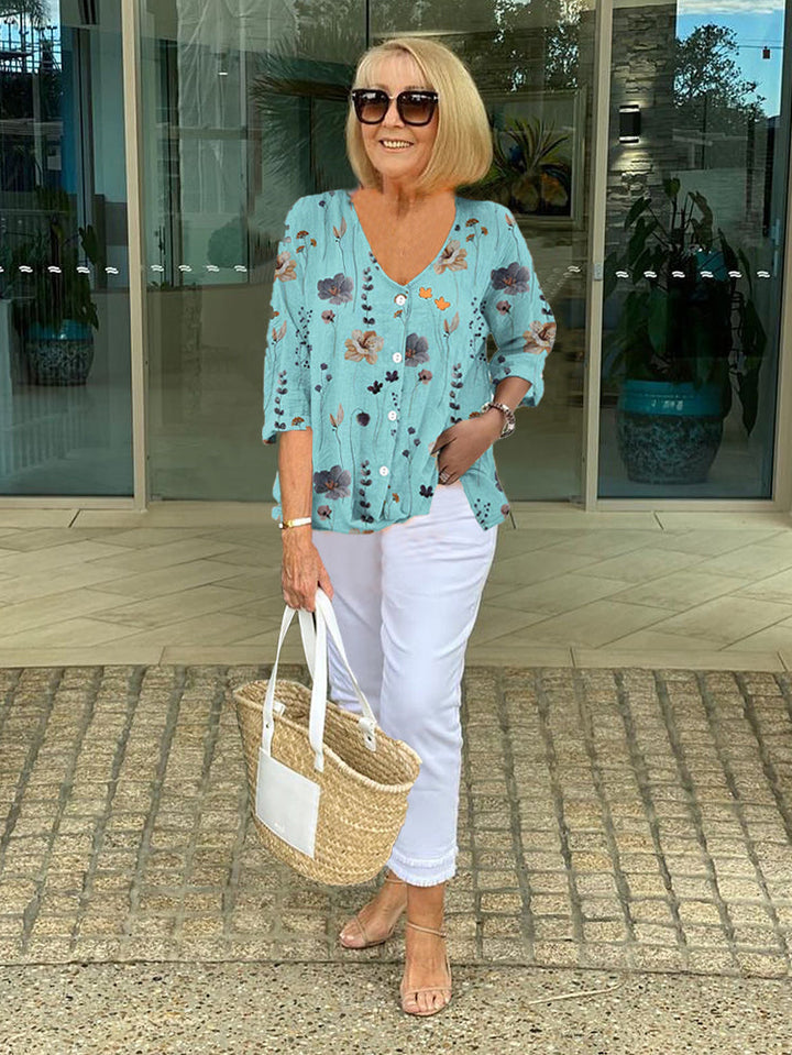 Sabrine | Elegant Blouse with Flowers