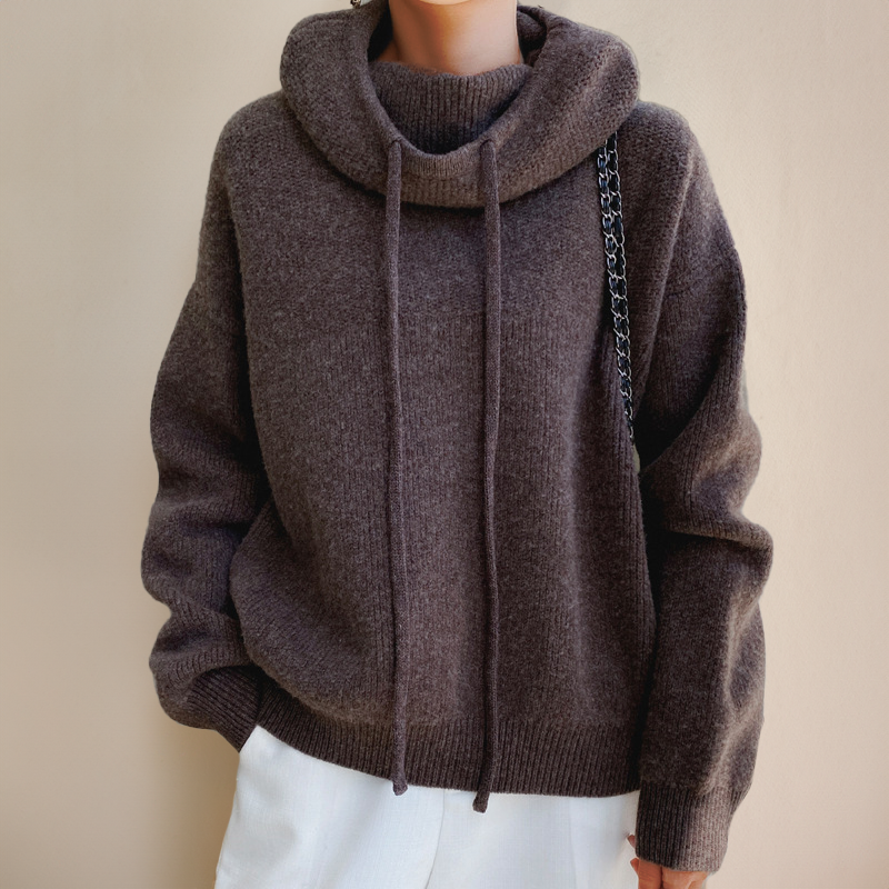 Phoebe | Oversized Knit Hoodie with Drawstring