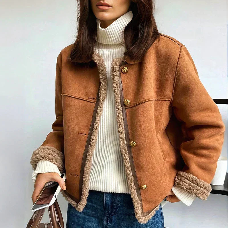 Evelyn | Stylish Shearling-Lined Jacket