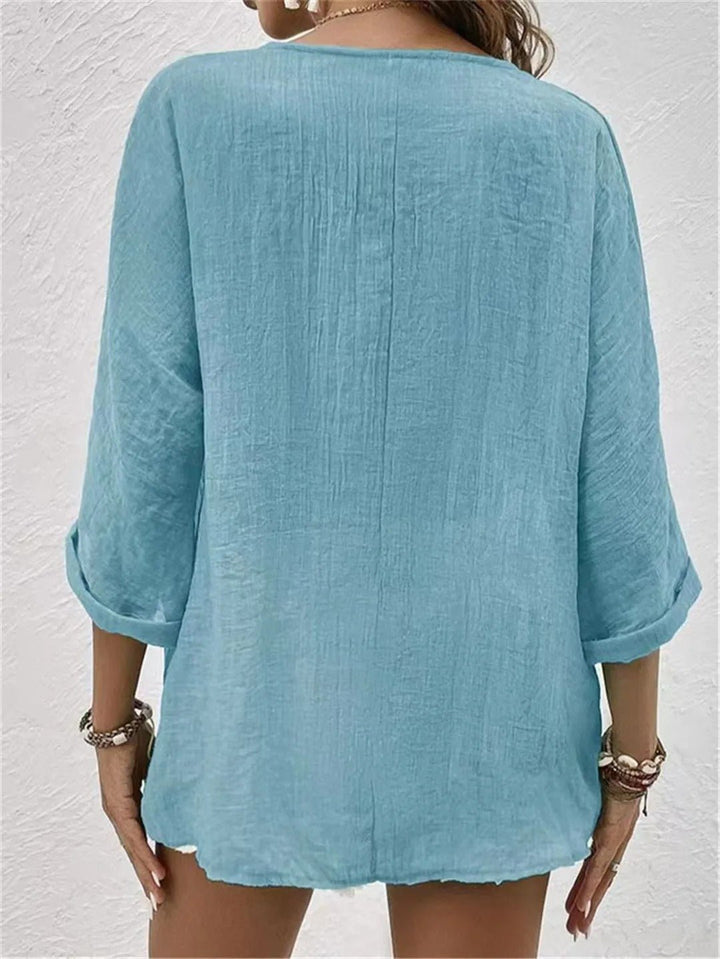 Fayo | Effortless V-Neck Button-Up Top