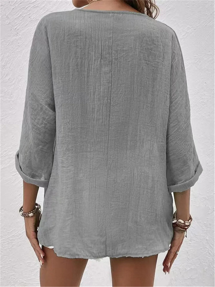 Fayo | Effortless V-Neck Button-Up Top