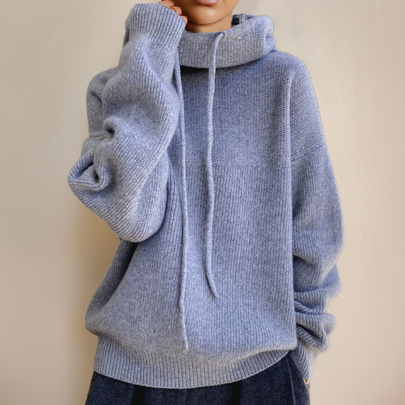 Phoebe | Oversized Knit Hoodie with Drawstring