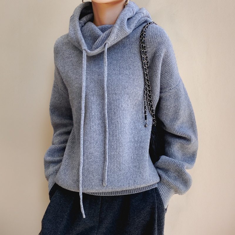 Phoebe | Oversized Knit Hoodie with Drawstring