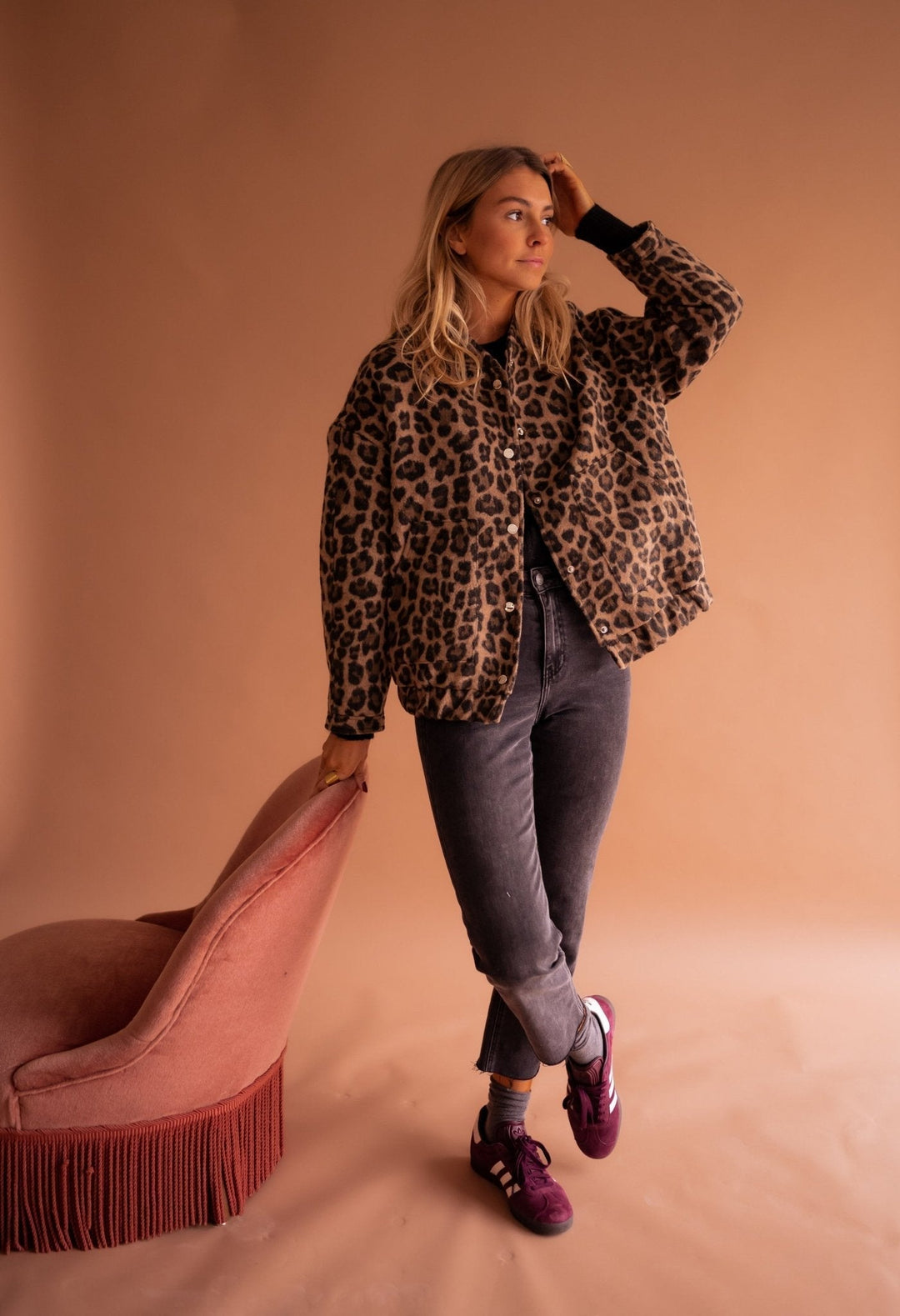 Luna | Trendy Jacket with Leopard Print