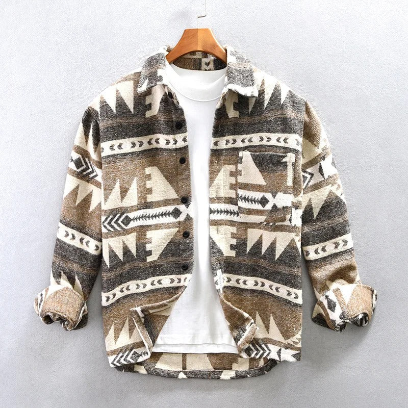 Benjamin | Stylish Tribal Print Button-Up Jacket