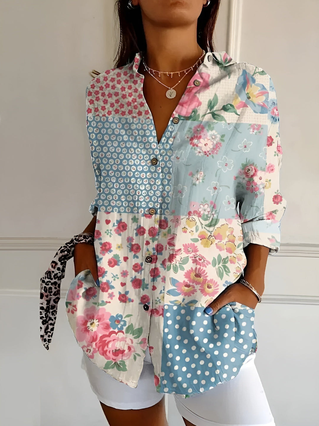 Amara | Floral Breeze Button-Up Shirt