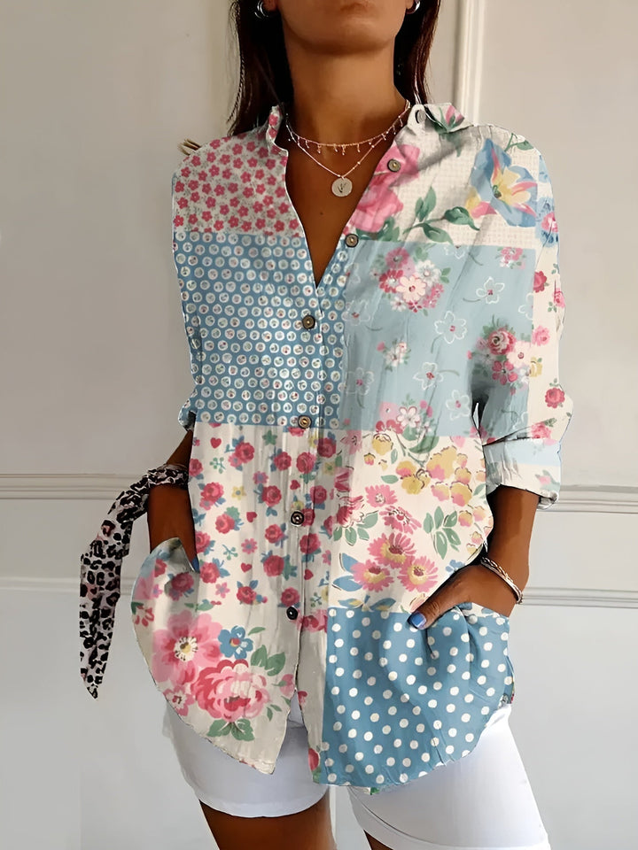 Amara | Floral Breeze Button-Up Shirt
