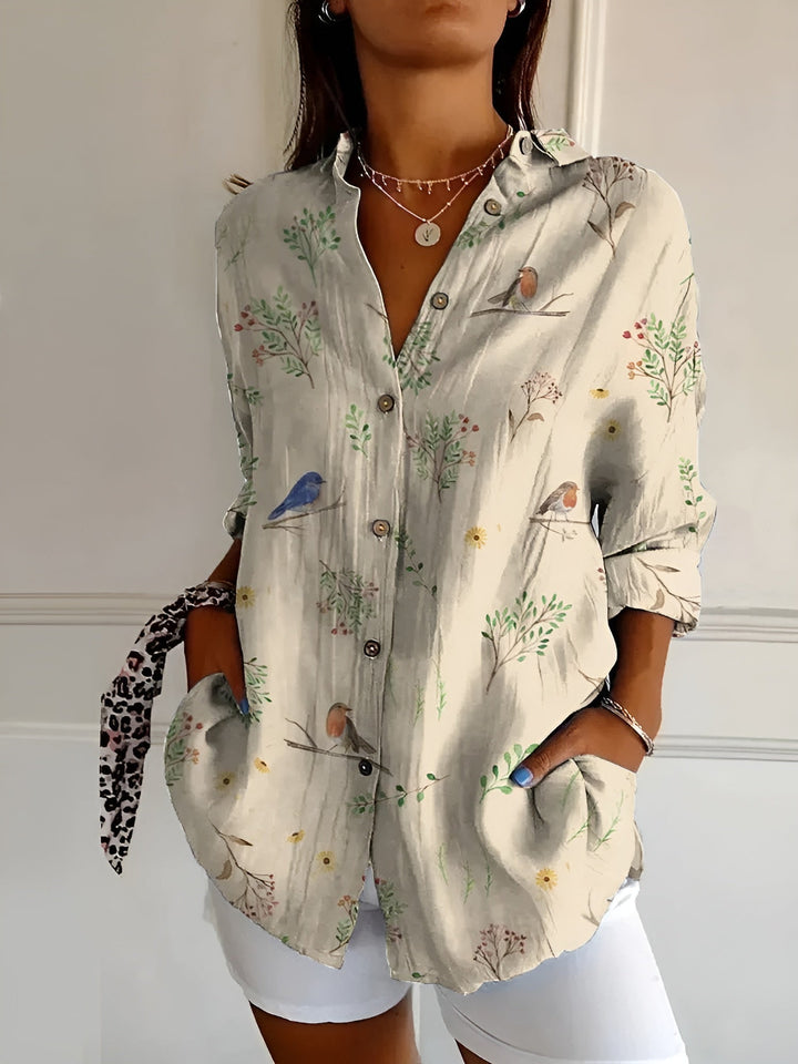 Amara | Floral Breeze Button-Up Shirt