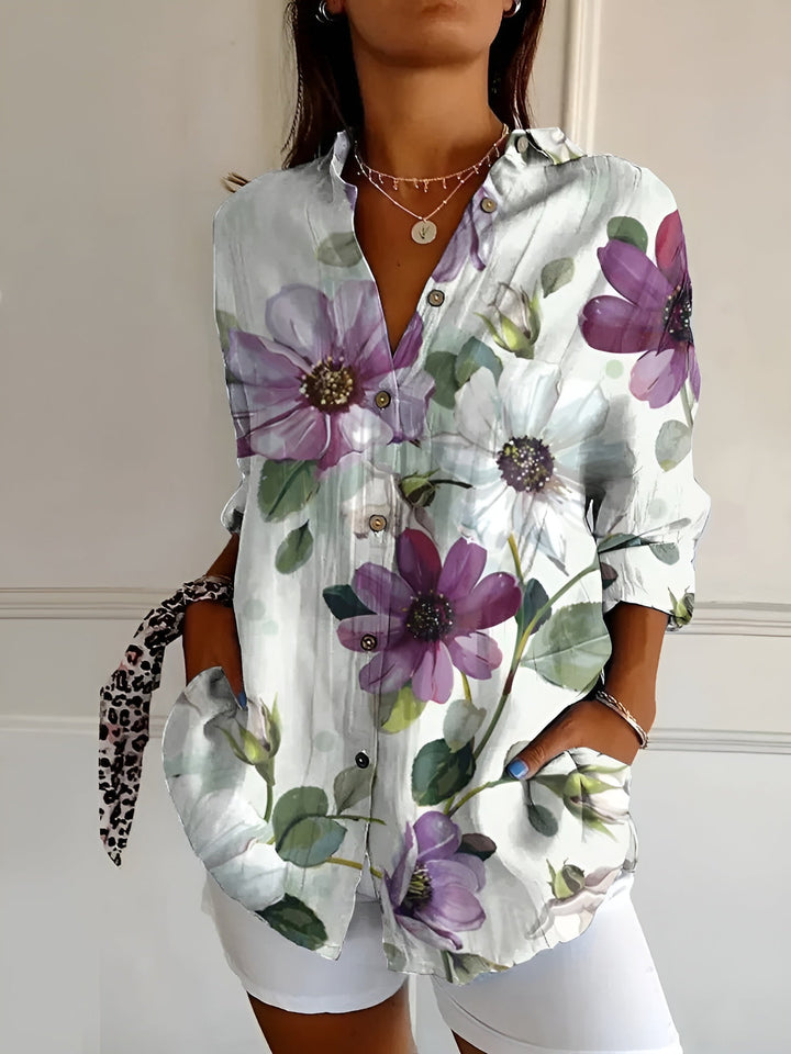 Amara | Floral Breeze Button-Up Shirt