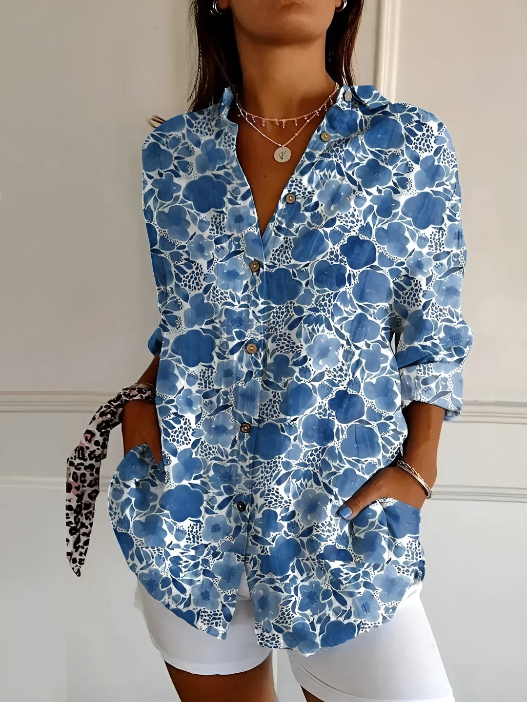 Amara | Floral Breeze Button-Up Shirt