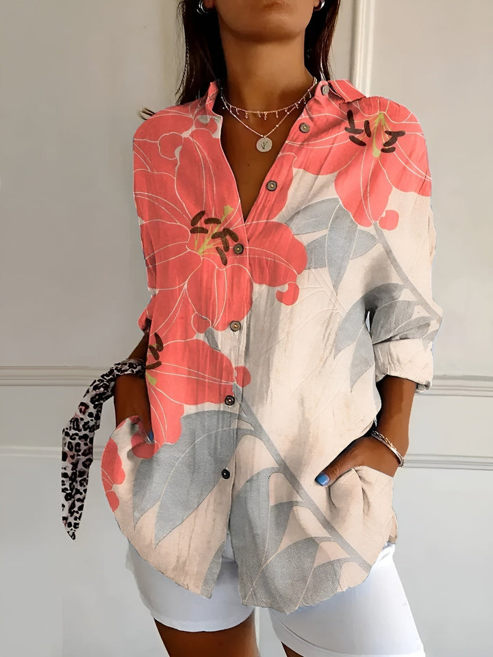 Amara | Floral Breeze Button-Up Shirt